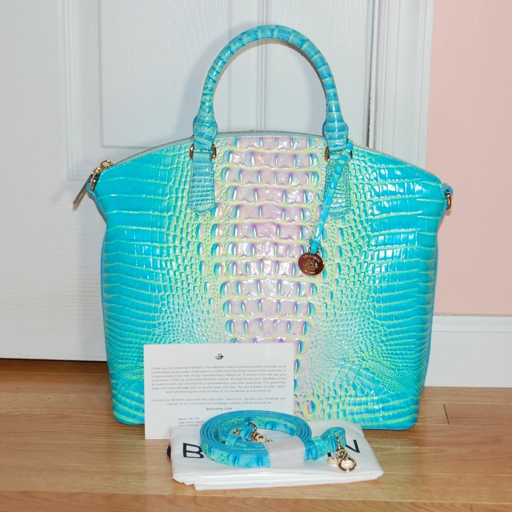 NWT Brahmin Large Duxbury Satchel Cotton Candy Ombre Melbourne